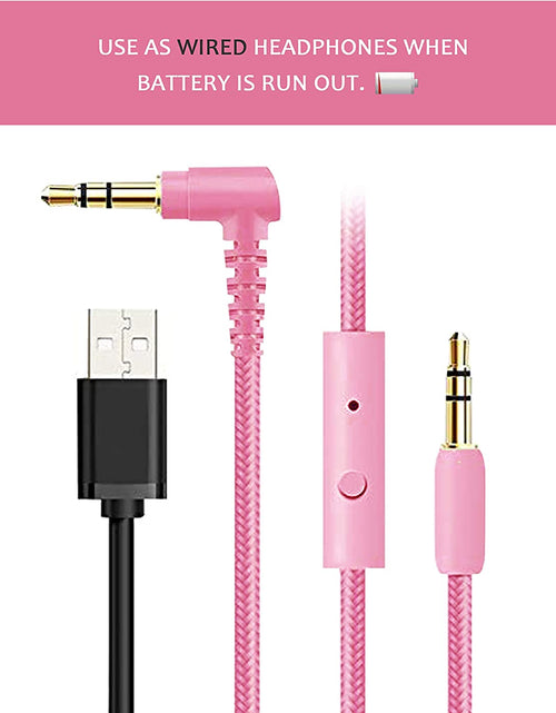 Load image into Gallery viewer, CT-7 Cat Ear Bluetooth Headphones, LED Light up Bluetooth Wireless over Ear Headphones with Microphone and Volume Control for Travel/School/Smartphones/Laptop/Pc/Tv (Pink&amp;Green)
